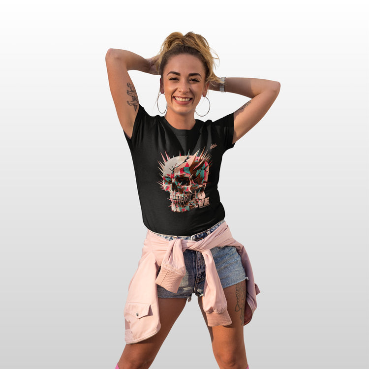 Damen Streetwear T-Shirts geschnitten und designt für Frauen. Feminine Farben und Motive. Nachhaltige lässige Iconic Damen T-Shirts, V-Neck Shirts, fitted und cropped T-Shirts oder Tank Tops für euch Mädels