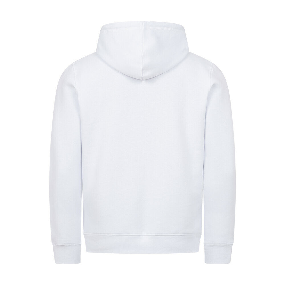 Basic Organic Premium Hoodie Richkizz Streetwear, weiß, Bio baumwolle, Kapuzenpullover Herren, Frauen, Unisex dezenter Frontprint