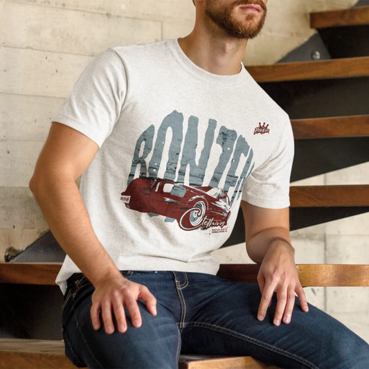 Angenehmes Herren Premium-T-Shirt in normaler Passform und extra cooler Bonzen Print, ausgefallenes Herren Streetwear Shirt aus 100% Baumwolle,180 GSM natural raw farben streetstyle Motiv Car Money