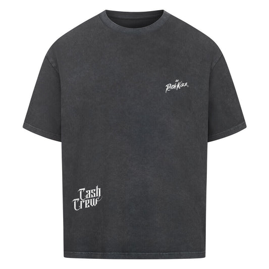 Cash Flow Oversized Shirt Herren, cooles Streetwear oversize Tee mit Print, Richkizz Designer T-Shirt washed black