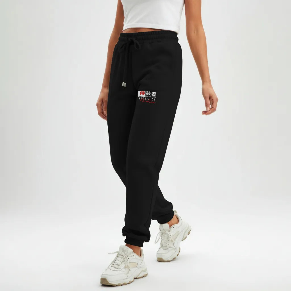 Damen organic sweatpants "Japan Edition" Bio Baumwolle schwarz mit Japan zeichen print Damen Frauen