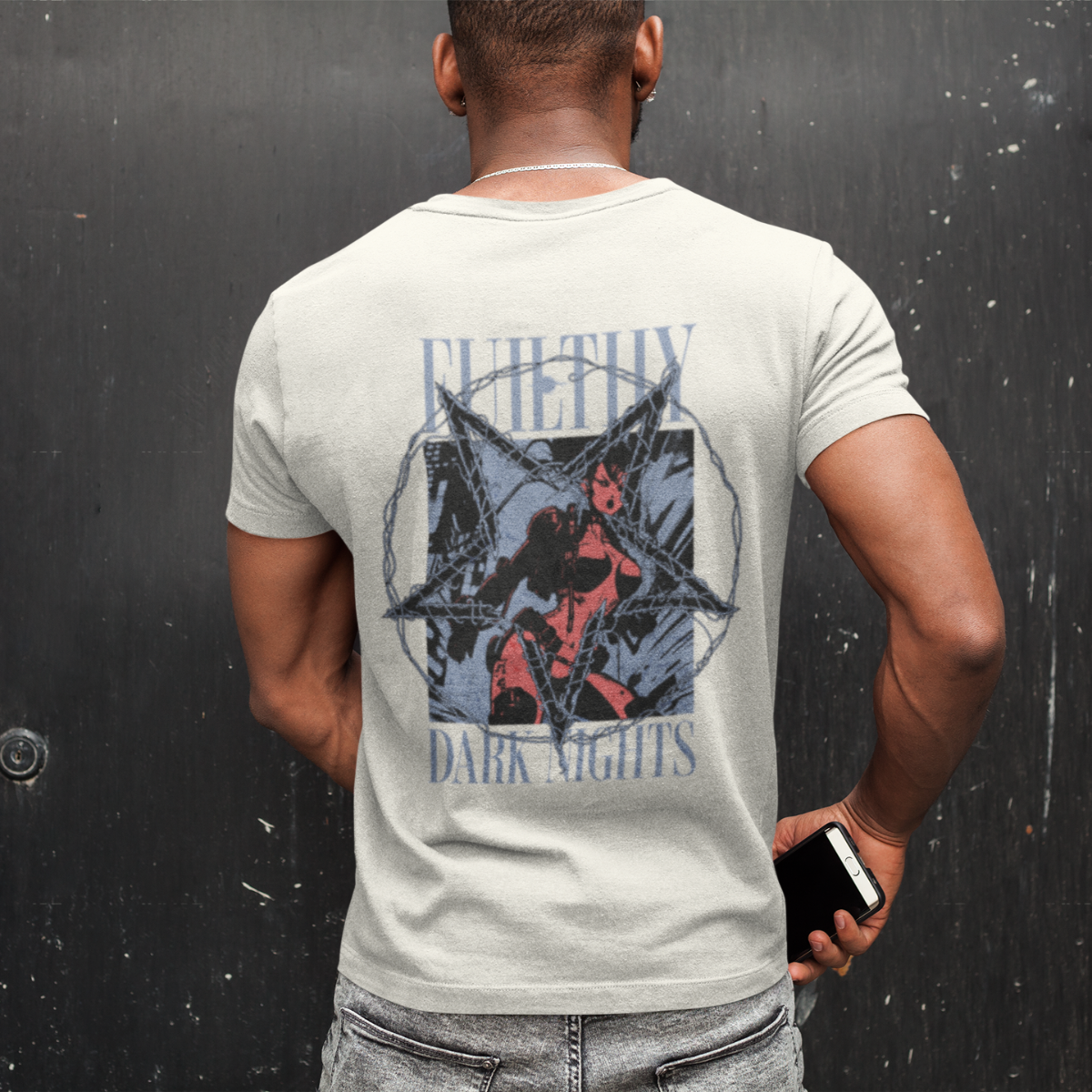 Herren T-Shirt natural raw richkizz, 666 shirt, devil t-shirt männer, cooles Teufel Motiv T-Shirt für Herren, Streetwear T-Shirts