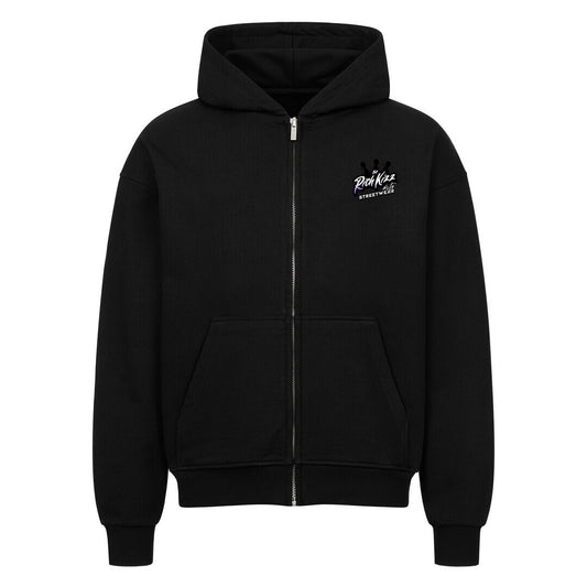 German Streetwear Zipper, coole Zippjacke Richkizz, unisex Männer Zipper Hoodie mit Print black Panther, schwarze Sweatjacke