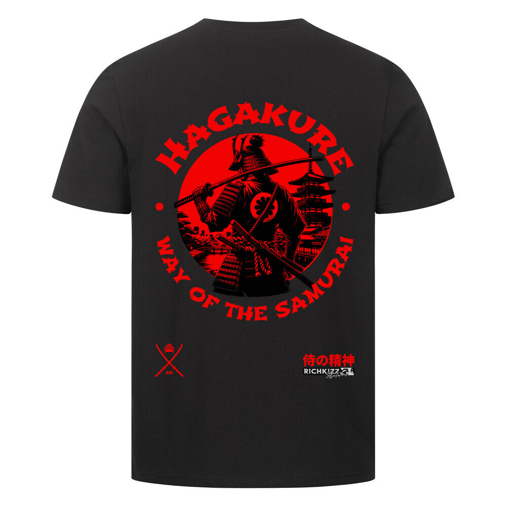 Hagakure Shirt Männer, schönes Samurai Motiv Shirt für Herren schwarz, Richkizz