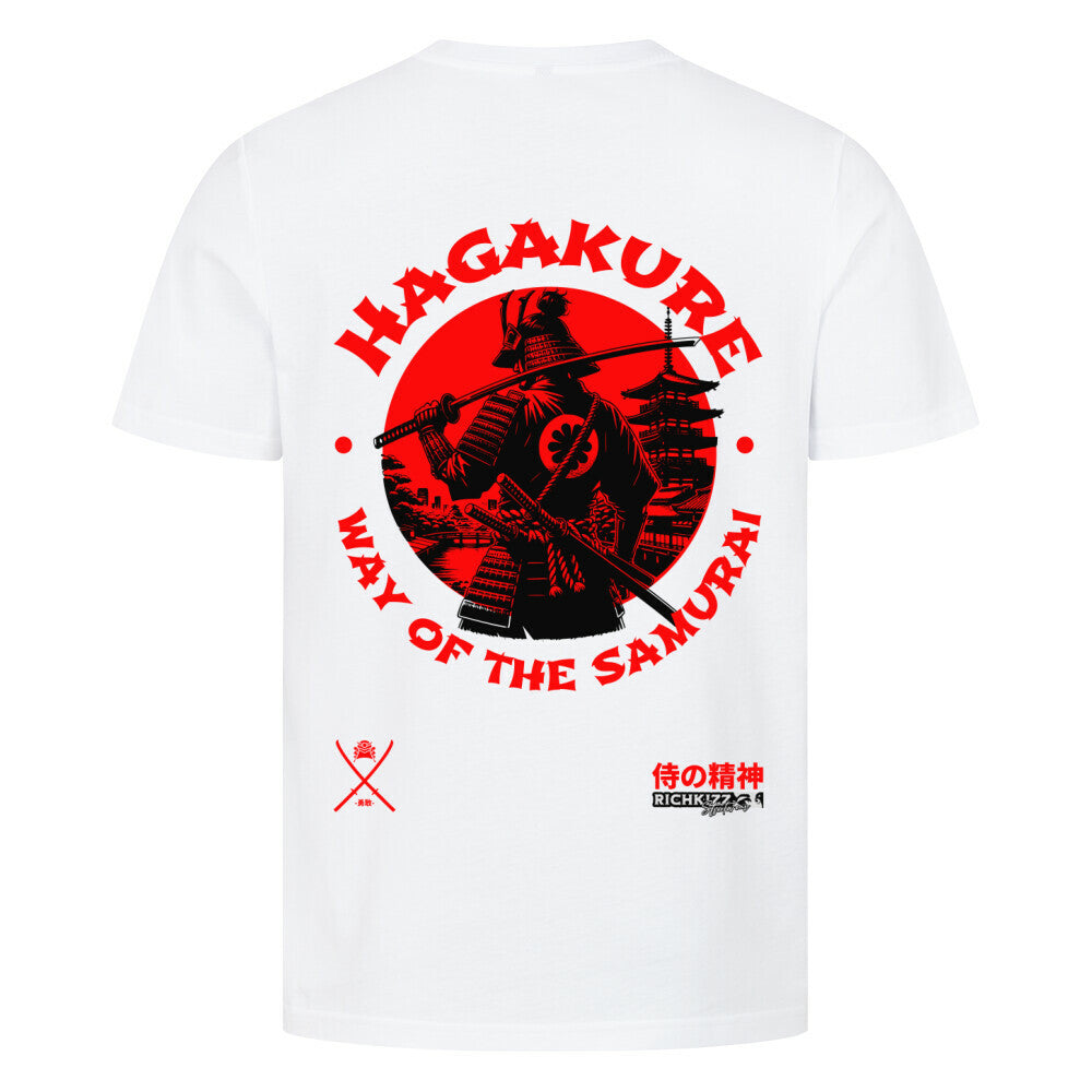 Hagakure T-Shirt Männer, schönes Samurai Motiv Shirt für Herren weiss, Richkizz weißes tshirt premium organic