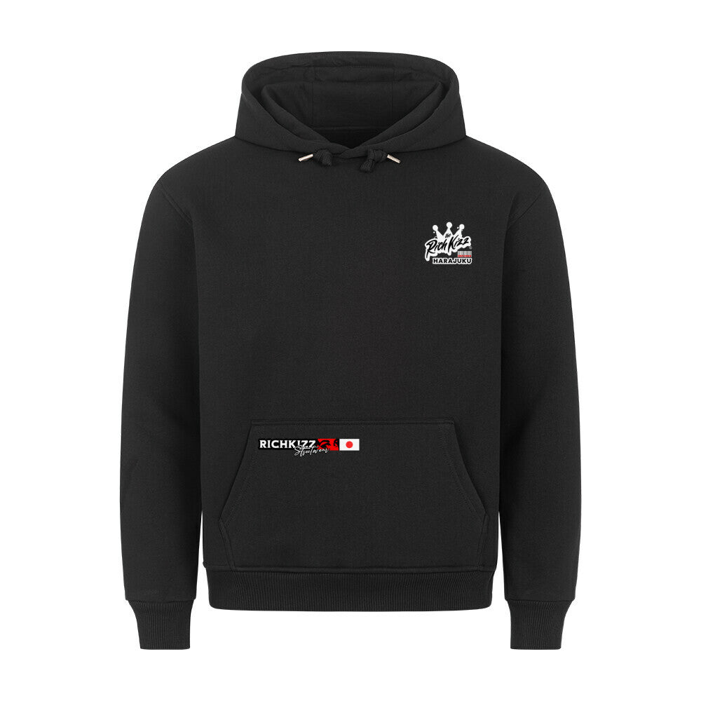 Harajuku Japan Hoodie Frauen Herren Männer unisex, Richkizz Sweatshirt Kapuzenpullover, schwarz