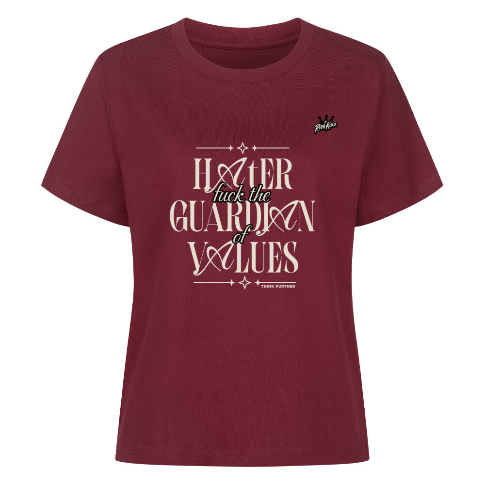 Frauen Singlejersey in normaler Passform und neuem Schnitt. Das freche Damen T-Shirt aus Bio-Baumwolle, kommt jetzt in einen neuen Schnitt und neuer Farbe Burgunder, 100% gekämmte ringgesponnene Bio-Baumwolle, 180 GSM