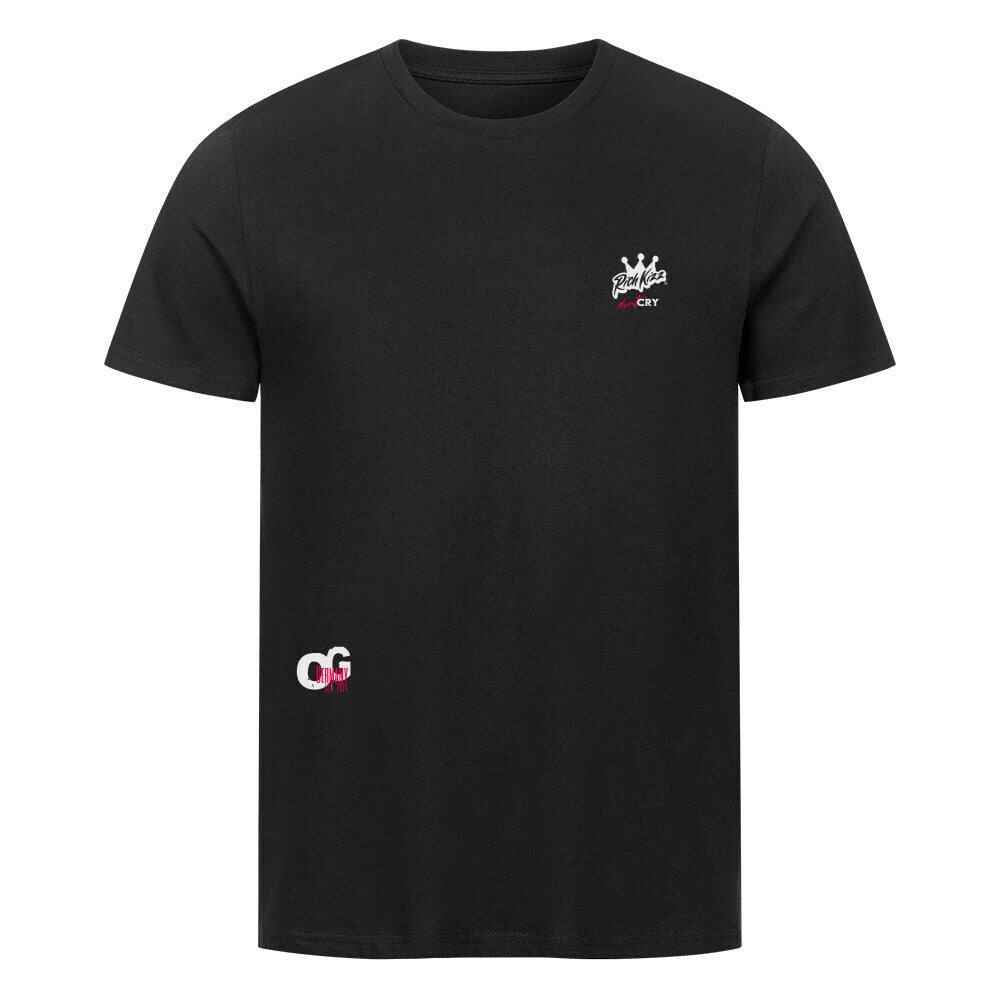 Herren Premium-T-Shirt in normaler Passform, das mit seinem hohen Qualitätsstandard überzeugt. Mit dem OG Back-Print, hast du das perfekte Piece, um dir lästige Rivalen vom Leib zu halten, 100% Bio-Baumwolle, 150 GSM, Farbe schwarz, never fck a running system Motiv auf dem Rücken, OG Print auf der Vorderseite, orginal Richkizz Streetwear shirt