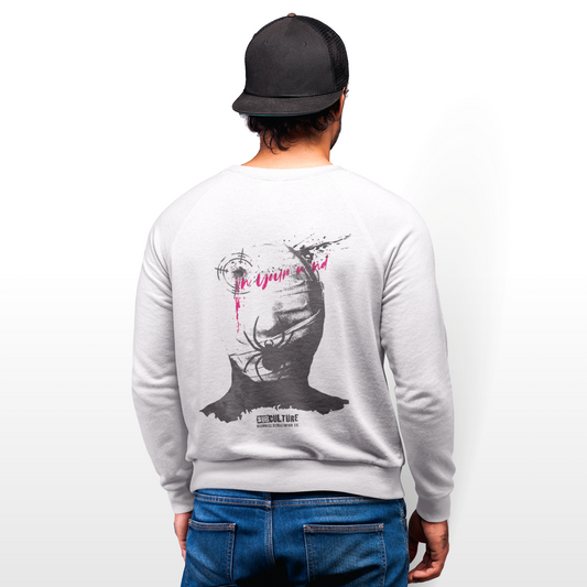 Aufgerautes Sweatshirt in normaler Passform im Unisex-Schnitt.
• 85% gekämmte ringgesponnene Bio-Baumwolle / 15% recyceltes Polyester
• 280 GSM
• eingesetzte Ärmel
• Nackenband am Halsausschnitt mit Fischgrätmuster
• abgesetzter Halbmond am Nacken
• einfache Absteppung am Halsausschnitt
• Doppelabsteppung an Ärmelenden und unterem Saum, Farbe weiß, Blow Minds Streetwear Backprint