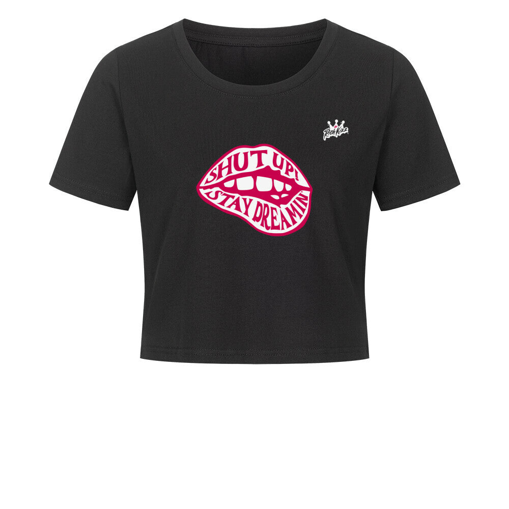 Für die ultimative Lady mit Faible für Outfits mit Witz und Sex-Appeal - das Ladies Cropped Tee SHUT UP! Lässig geschnitten und sexy zugleich, Kurz geschnittenes Damen-Shirt im lässigen Schnitt, 95% Baumwolle / 5% Elasthan, 180 GSM, Single Jersey