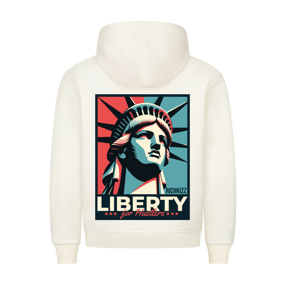 Genieße die Freiheit mit dem flauschigen Unisex Hoodie Richkizz Liberty, 80% Baumwolle / 20% Polyester, 280 GSM, Kapuze mit Kordelendstücken aus Metall, Bauchtasche