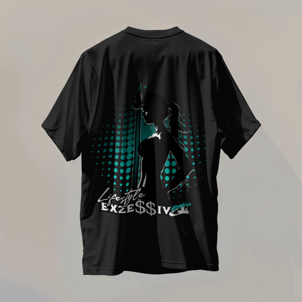 Nightlife Girl oversize Shirt Herren T-Shirt schwarz mint, table dance girl motiv, hot girl design streetwear