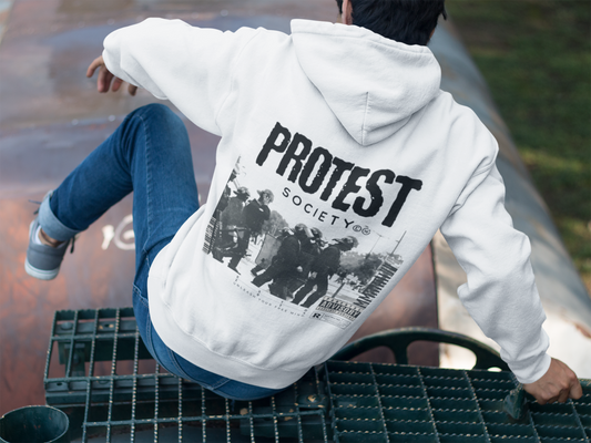 Protest_Hoodie_Richkizz, Streetwear Sweatshirt mit Kapuze Männer, Herren Hoodie ACAB Motiv Herren Hoodie weiß