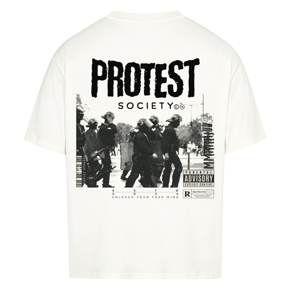 Protest Oversized Shirt Männer, ACAB Shirt Herren, Polizei T-Shirt weiss