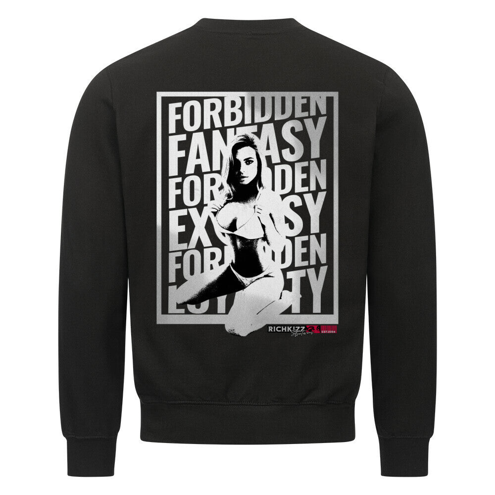 hot Sweatshirt_forbidden_Richkizz Pullover mit Print Streetwear sexy Girl Motiv schwarz, Fantasy Backprint cooler Pulli für Männer und Frauen oder Unisex.