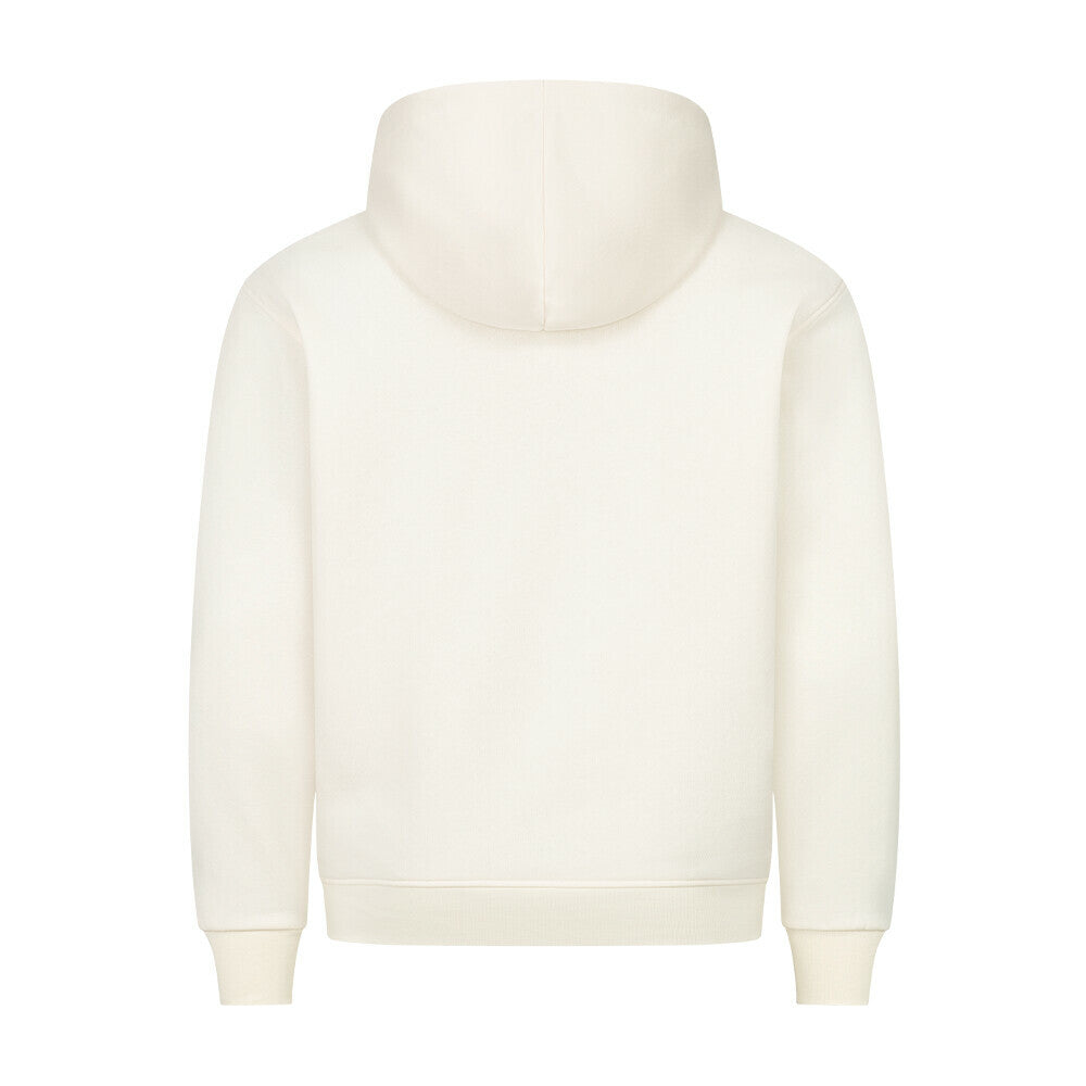 Damen Premium Hoodie - DOOMED! Mit dem gemütlichen Schnitt und dem dezenten Streetwear Design bringt er deine feminine Seite perfekt zur Geltung. Einfach perfekt für lässige, aber dennoch stylische Looks, Farbe natural raw Kapuzenpullover Frauen