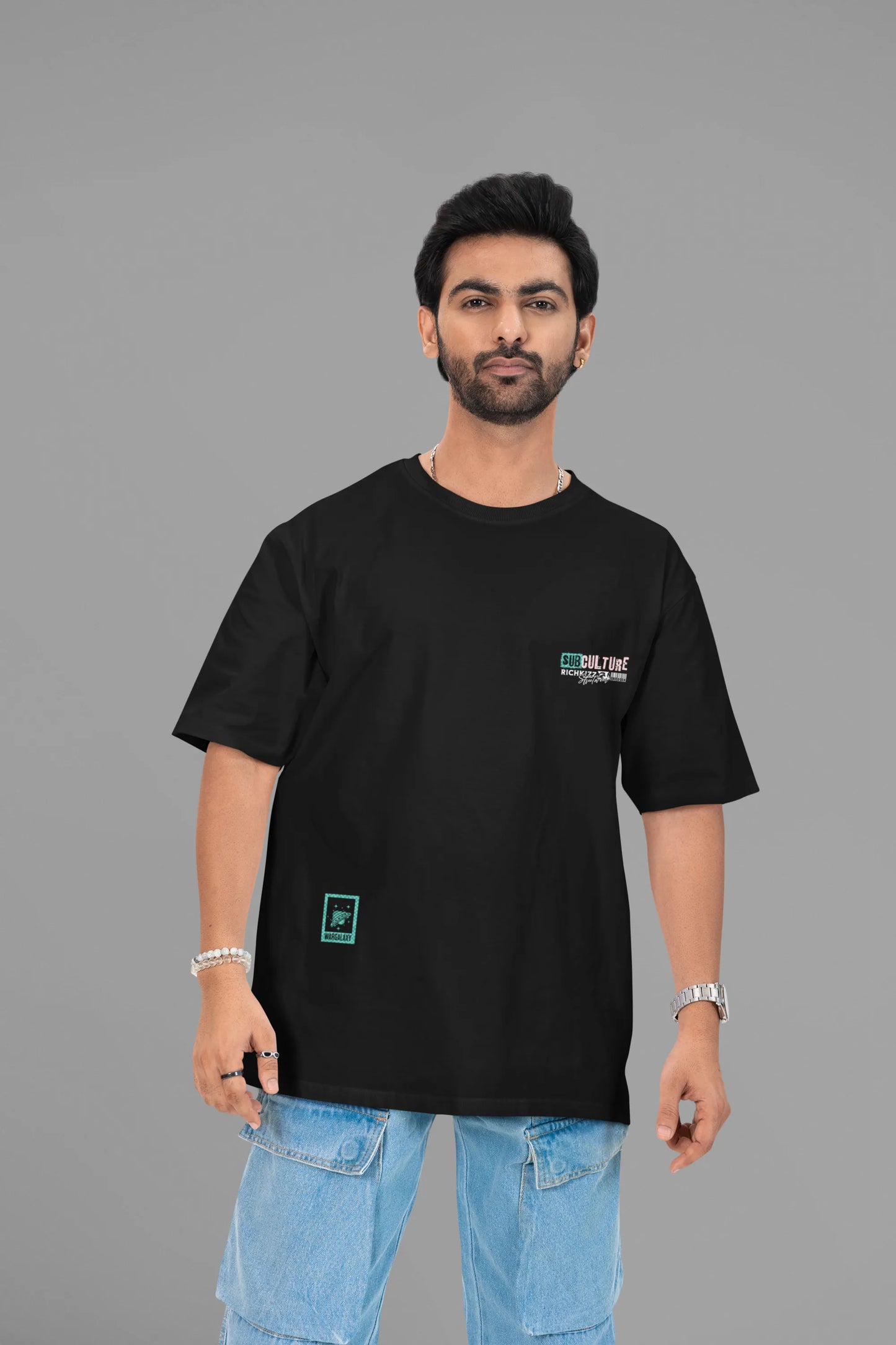 Herren Oversized Shirt "Idiots Reboot" schwarz mit coolem angesagtem ufo Print witzig Streetwear für Männer