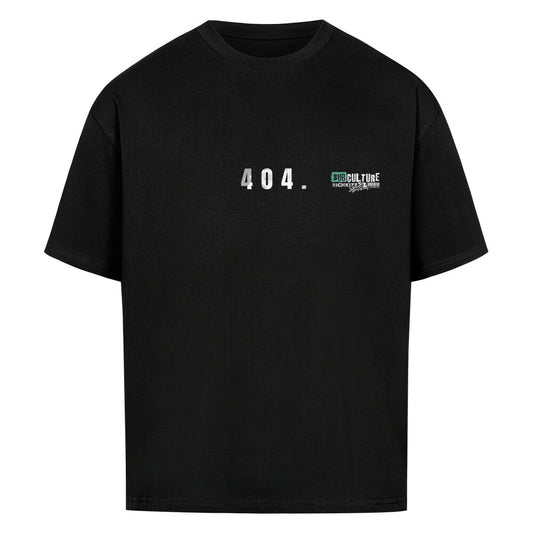 Die Welt im Chaos, Fehler 404 "future not found" trifft den Zahn der Zeit. Mit diesem Oversized Herren Shirt, bekommst du ein echtes Brett in Sachen Design, schwarzes oversize T-Shirt mit Print