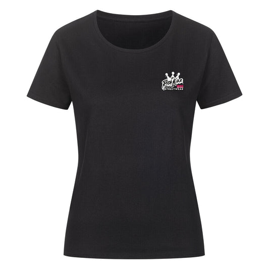 Social Proof Collective T-Shirt Frauen, schwarzes Bio-Baumwoll Shirt für Damen, Woman Girl UFO Leuchtturm Motiv, Richkizz Streetwear Jersey black Bio organic nachhaltig