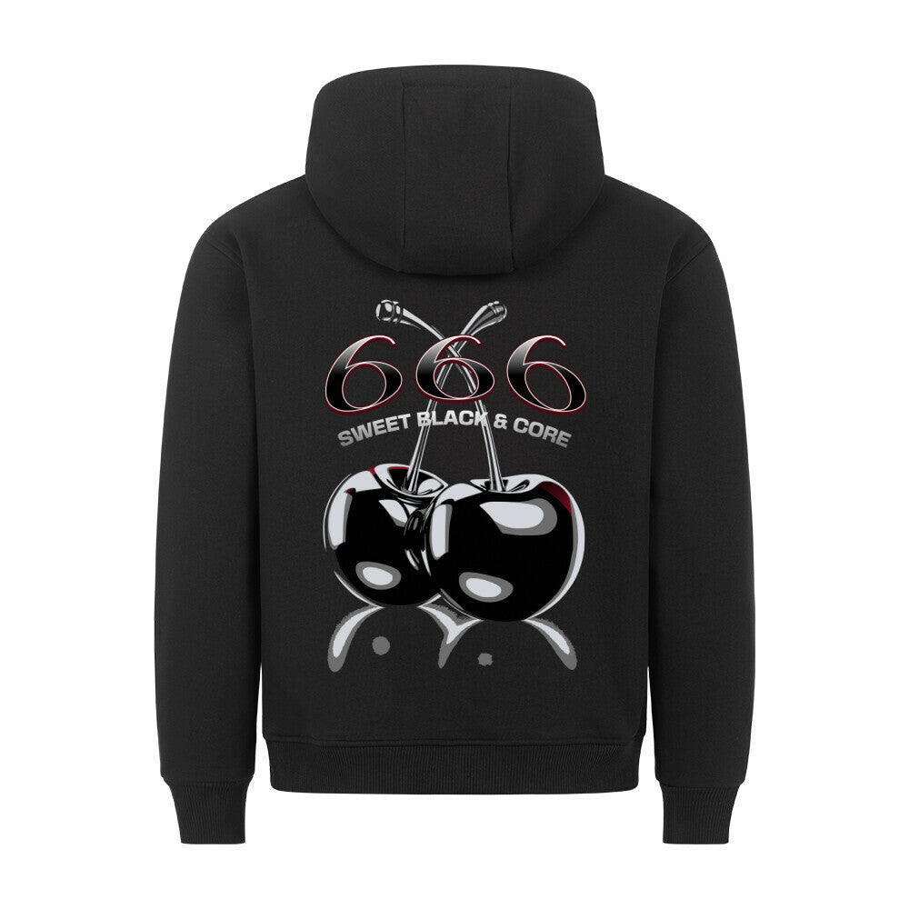 Premium Hoodie im gemütlichen Unisex Schnitt, der mit seinem hohen Qualitätsstandard überzeugt. Innen kuschelig, außen schwarz.. 666!