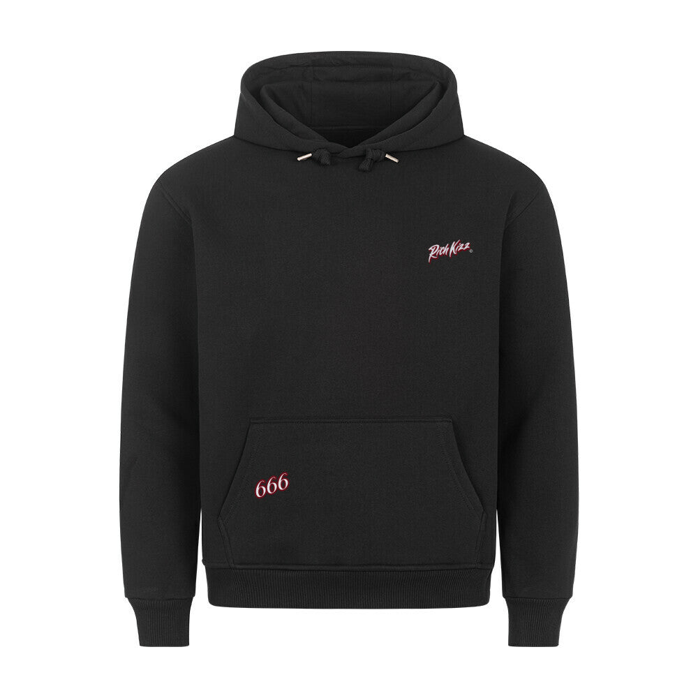 Premium Hoodie im gemütlichen Unisex Schnitt, der mit seinem hohen Qualitätsstandard überzeugt. Innen kuschelig, außen schwarz.. 666! Sweatshirt mit Kapuze Frauen und 666 Print