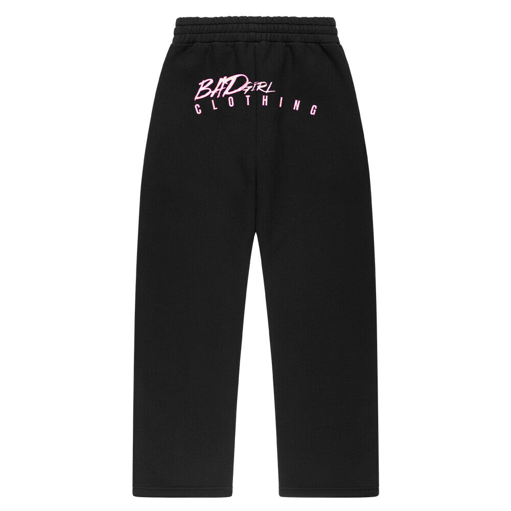 Damen Oversized Sweatpants Bad Girls Jogger Jogginghose Streetwear Bad Clothing Purge Motiv schwarz