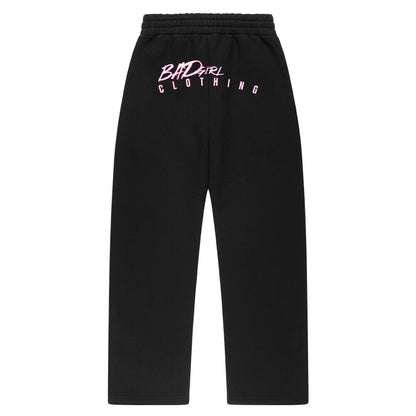 Damen Oversized Sweatpants Bad Girls Jogger Jogginghose Streetwear Bad Clothing Purge Motiv schwarz