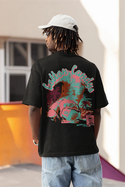 Premium Designer Oversized Tee Richkizz Streetwear, Herren oversize Shirt mit angesagtem coolem Print für Männer, 380gsm shirt casual style