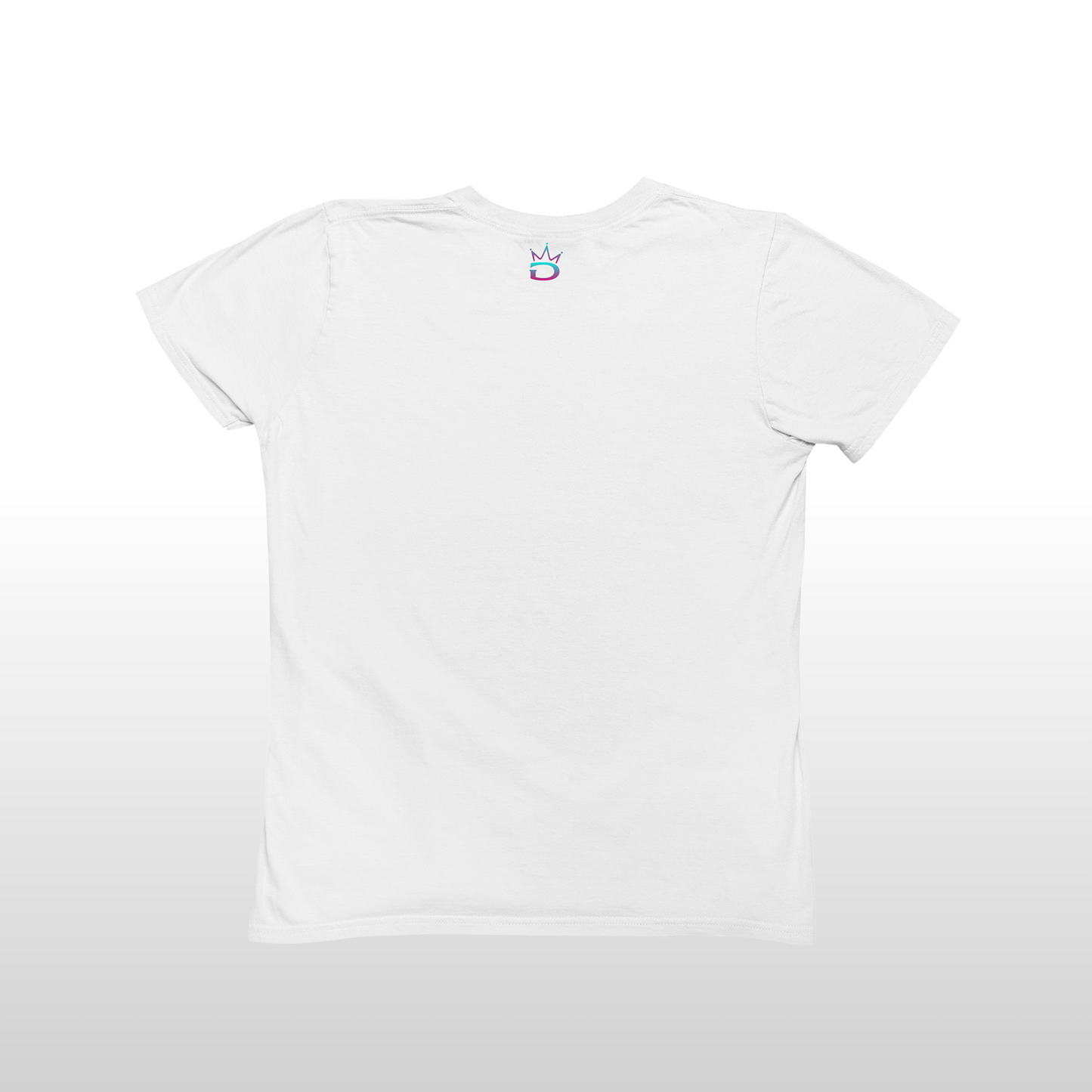 Damen Basic Shirt weiß mit farbigen Logos