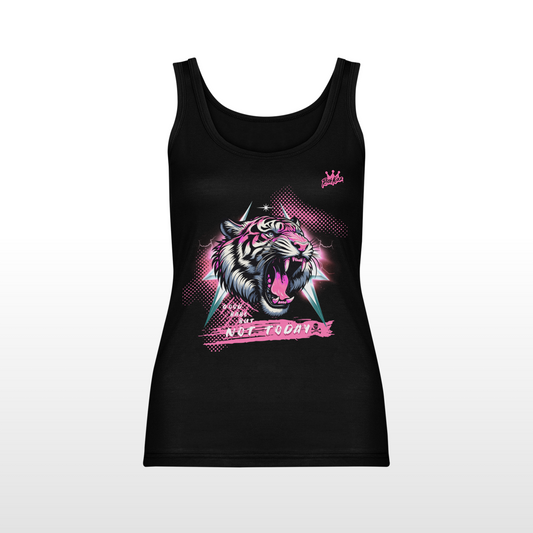 Dieses freche Tanktop für Damen mit auffälligem Print ist perfekt, um deine wilde Seite zu zeigen. Hergestellt aus 100 % Bio-Baumwolle, bietet es komfortablen Sitz. Das ärmellose Design verfügt über 1x1 Rippbündchen am Kragen und an den Armausschnitten, eine Overlocknaht am hinteren Hals und einen Doppelnadelsteppstich am Saum für eine langlebige Verarbeitung. Farbe Schwarz