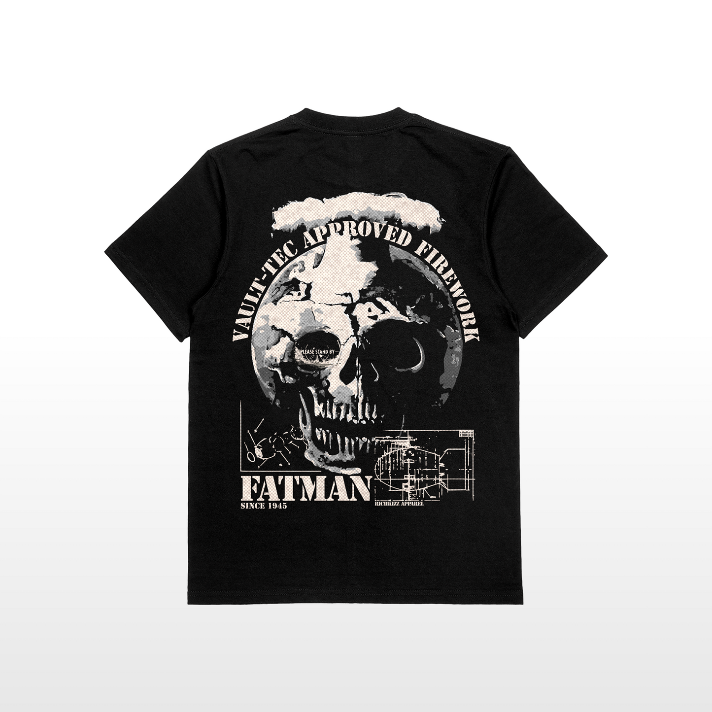 Produktvideo Unboxing Apokalyptisches Premium Herren Shirt im Oversized Schnitt, Fatman Motiv Streetwear Shirt Herren, gefertigt zu 100% in Deutschland, aus edelster Pima-Baumwolle
