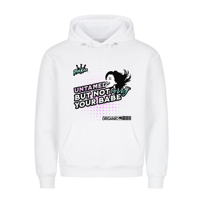 süßer Hoodie für Frauen von Richkizz Streetwear, weisser Kapuzenpullover ungezähmt wilde Frauen, frecher Hoodie für Damen mit Spruch