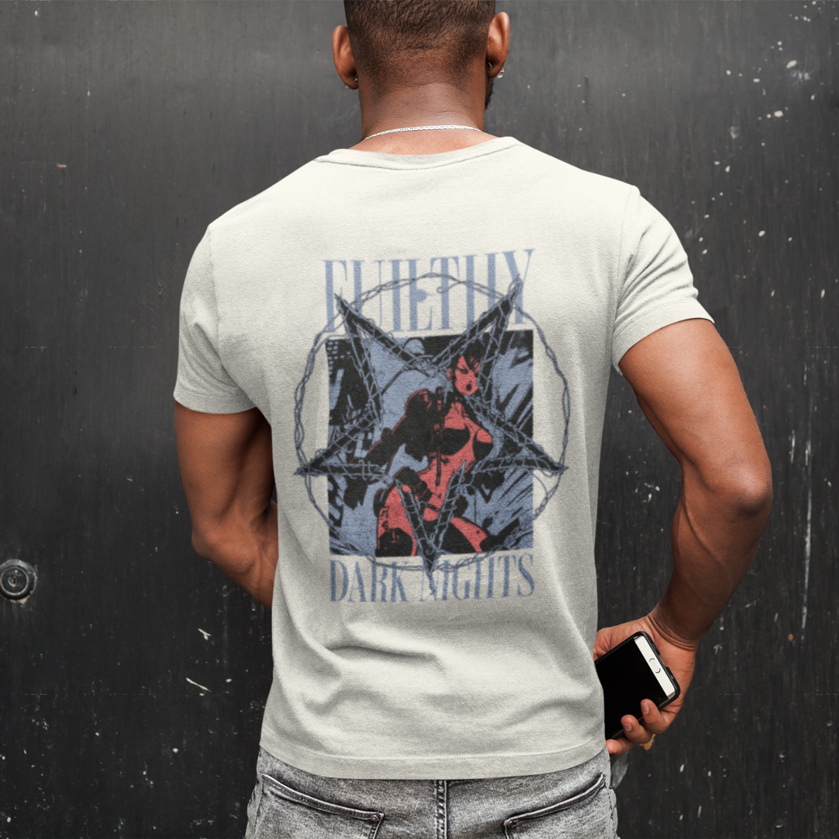 Herren T-Shirt natural raw richkizz, 666 shirt, devil t-shirt männer, cooles Teufel Motiv T-Shirt für Herren, Streetwear T-Shirts 