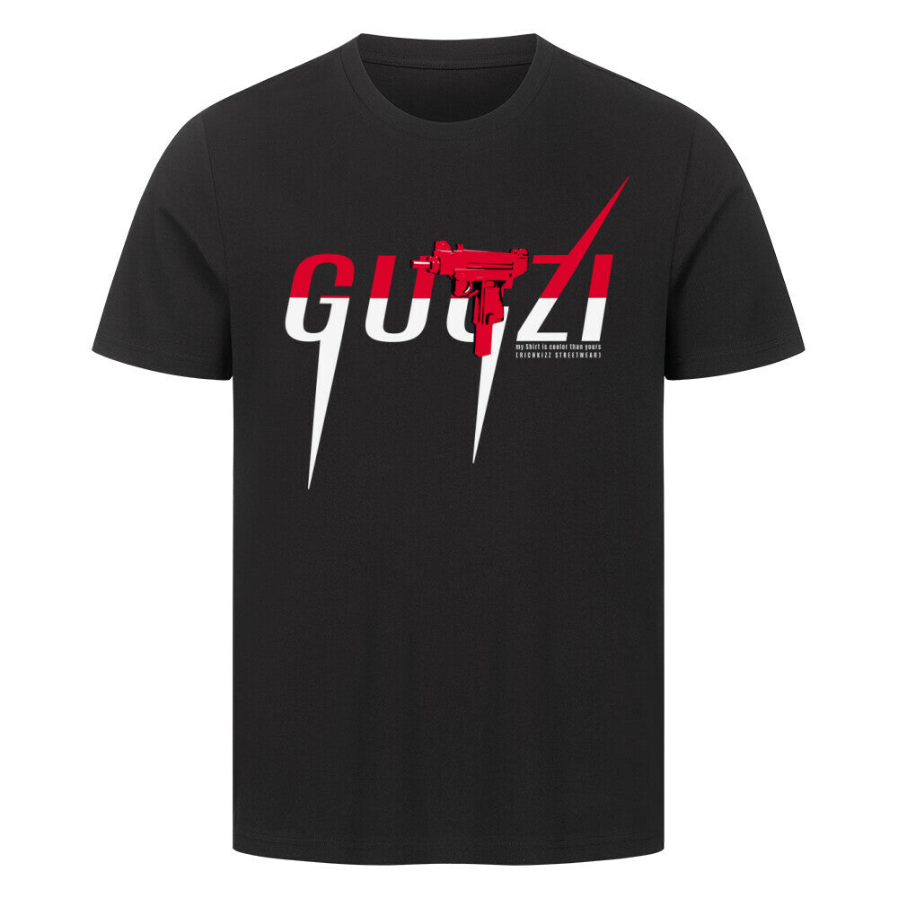 GUCZI UZI Premium T-Shirt Richkizz Satire Shirt schwarz, UZI Motiv Italien Designer T-Shirt