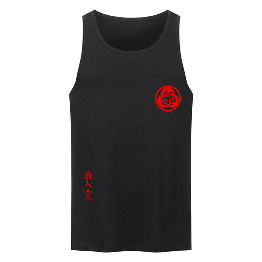 Hagakure Tanktop Männer, schönes Samurai Front Motiv Tank Top für Herren schwarz, Richkizz