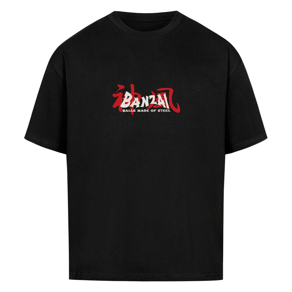 Oversized Shirt Japan Edition, BANZAI, Richkizz Streetwear Kamikaze Motiv Hawaii retro T-Shirt mit angesagtem provokanten Print Motiv für Männer mit Balls made of Steel