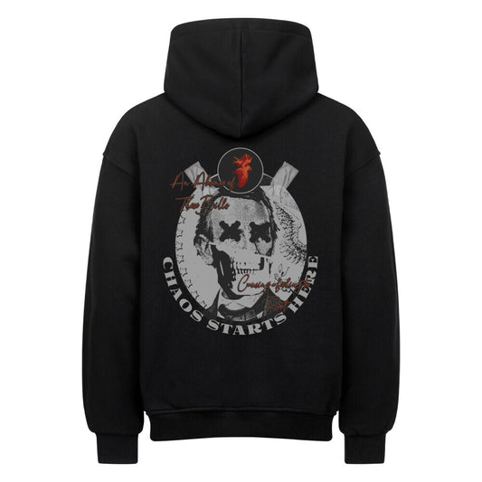 Herren Oversized Hoodie Lincoln Chaos, Kapitalismus Money Hoodie für Männer, schwarzer Kapuzenpullover Jungen mit Print