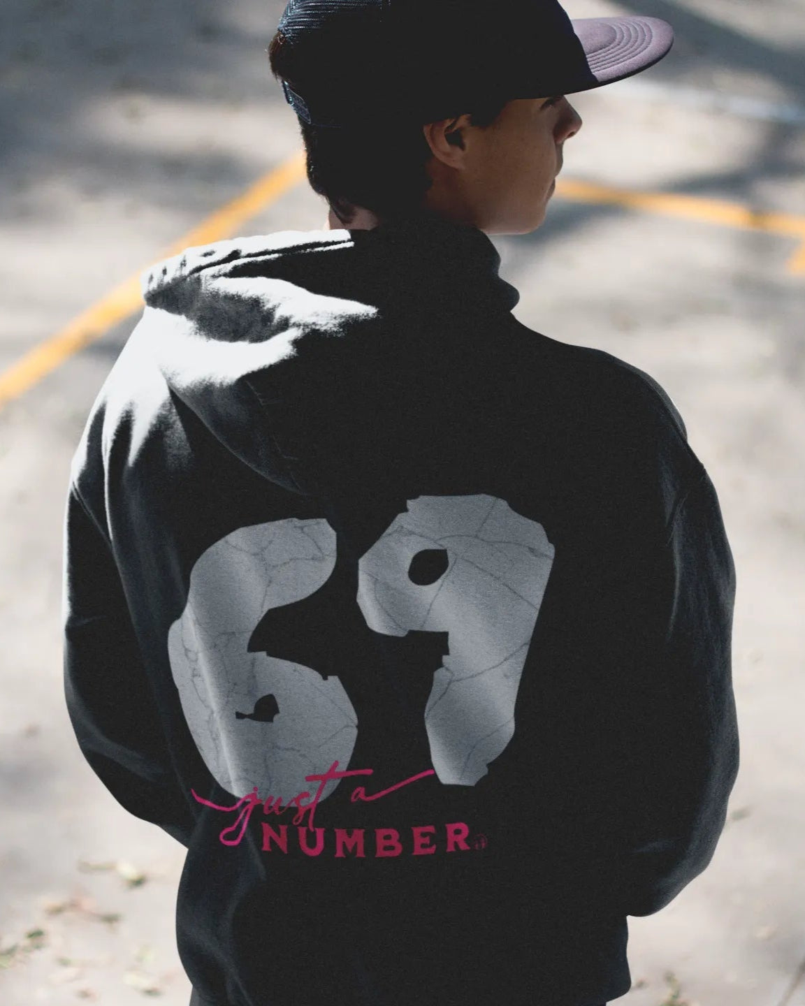 Herren Premium Hoodie - "69 just a number" schwarzer cooler lifestyle Kapuzenpullover sweathirt