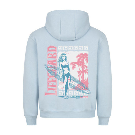 hellblau hoodie herren unisex, lifeguard beach motiv 