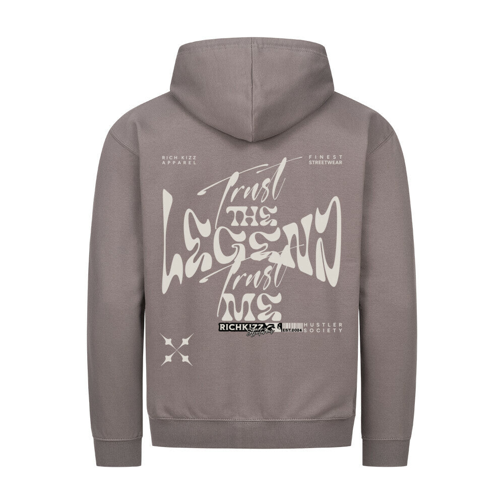 Legend Zipper Hoodie grau, richkizz Streetwear Sweatjacke grau