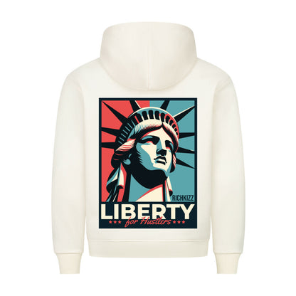 Genieße die Freiheit mit dem flauschigen Unisex Hoodie Richkizz Liberty, 80% Baumwolle / 20% Polyester, 280 GSM, Kapuze mit Kordelendstücken aus Metall, Bauchtasche
