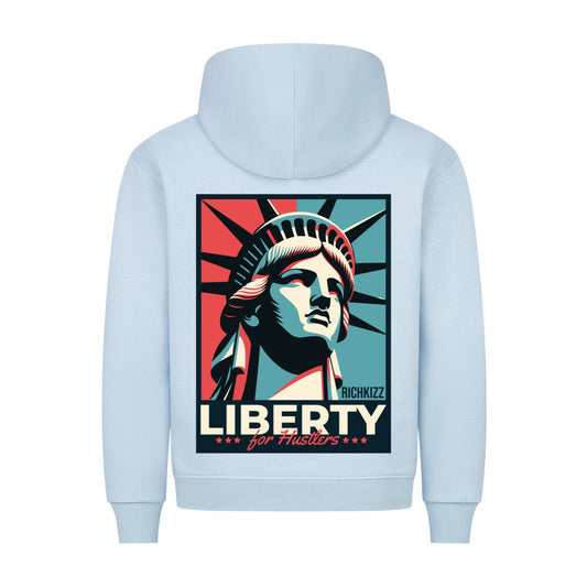 Genieße die Freiheit mit dem flauschigen Unisex Hoodie Richkizz Liberty, 80% Baumwolle / 20% Polyester, 280 GSM, Kapuze mit Kordelendstücken aus Metall, Bauchtasche