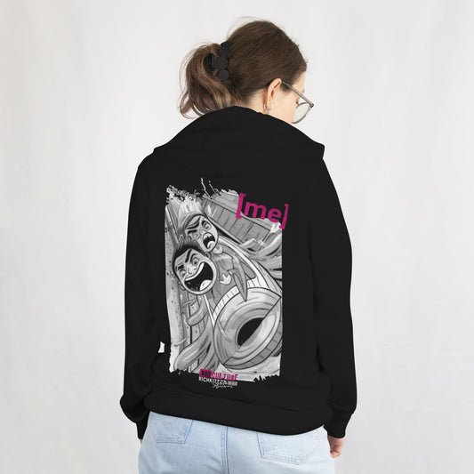 Stylischer schwarzer Kapuzenpullover für Girls in normaler Passform. Gefertigt aus hochwertiger Bio-Baumwolle und veredelt mit dem fetzigen "I´m fine - that´s [ME] Print. 85% gekämmte ringgesponnene Bio-Baumwolle, 15% Polyester, 280 GSM, eingesetzte Ärmel,Kapuze mit Jerseyfutter
