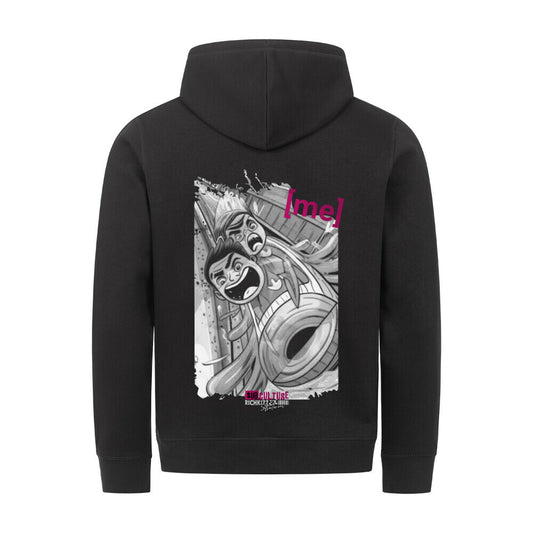 Stylischer schwarzer Streetwear Kapuzenpullover für Girls in normaler Passform. Gefertigt aus hochwertiger Bio-Baumwolle und veredelt mit dem fetzigen "I´m fine - that´s [ME] Print. 85% gekämmte ringgesponnene Bio-Baumwolle, 15% Polyester, 280 GSM, eingesetzte Ärmel,Kapuze mit Jerseyfutter
