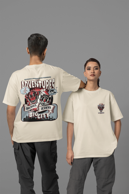 Das "BIG CITY" Oversized TEE aus der Comic Style Serie – lässig, frech und voller versteckter Details. Wer das Design knackt, ist automatisch Richkizz Member. Perfekt für jung Gebliebene mit Stil.