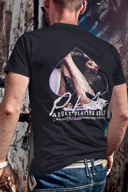 pik ass skat nightlife herren t-shirt, pique as männer shirt schwarz, dame bube karten Motiv shirt mit coolem Print