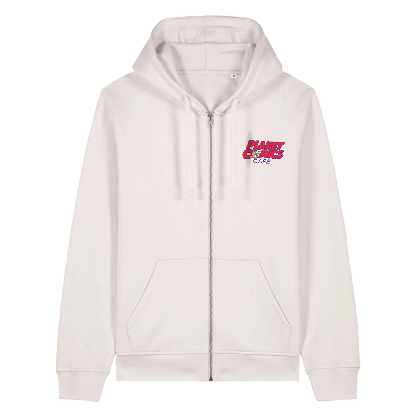 Organic Unisex Premium Kapuzenpullover mit Reißverschluss im normalen Schnitt, bietet mit 280 GSM ein angenehmes Tragegefühl und langlebige Qualität. Der dezente Front- und Backprint macht diesen Zip - Hoodie zum besonderen Hingucker. Ideal wenn Sie Wert auf nachhaltige Materialien und individuellen Stil legen.