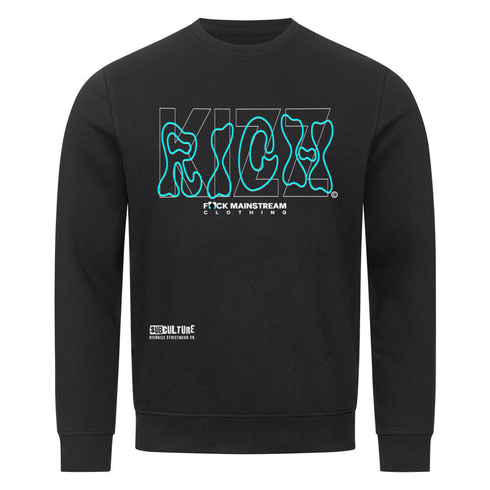 Premium Organic Sweatshirt "fck Mainstream CLo." Richkizz, Sweater aus Bio Baumwolle, Pullover nachhaltig mit streetwear print, schwarzer Herren Pulli mit coolem Motiv