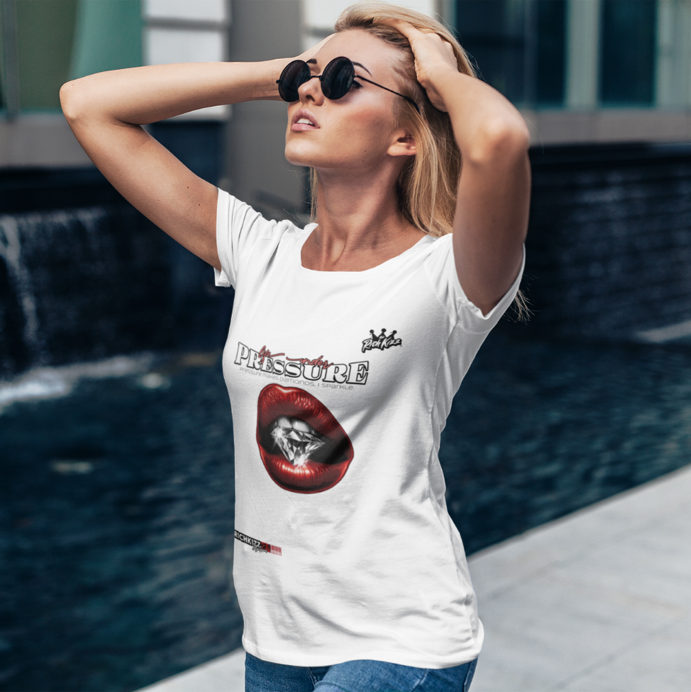 schönes Damen T-Shirt mit Lips, Lippen, Diamand Motive, Fame Shirt Frauen von Richkizz Streetwear