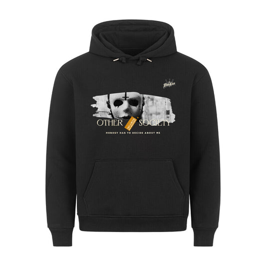 "Other Society" Premium Hoodie von Richkizz Streetwear Herren Hoodie im gemütlichen schwarz mit Print Kapuzenpullover Männer